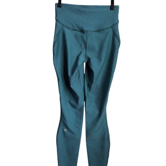 Lululemon Base Pace High-Rise Tight 25" Size 6 Two-Tone Ribbed Green Jas… - Picture 5 of 10